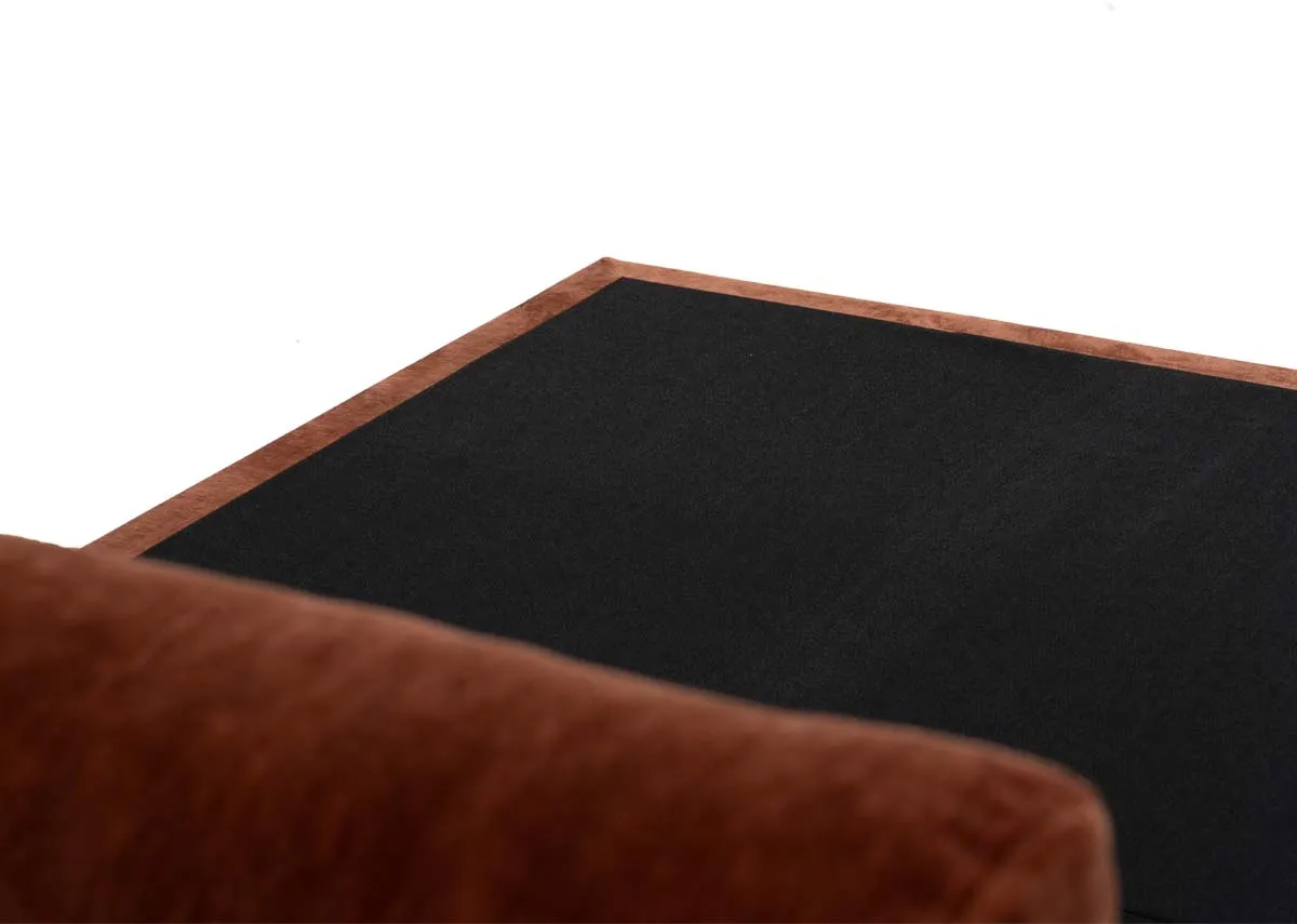 A dimension image of the Comfy Rust 6ft Ottoman with 185.5cm x 236cm x 113.5cm