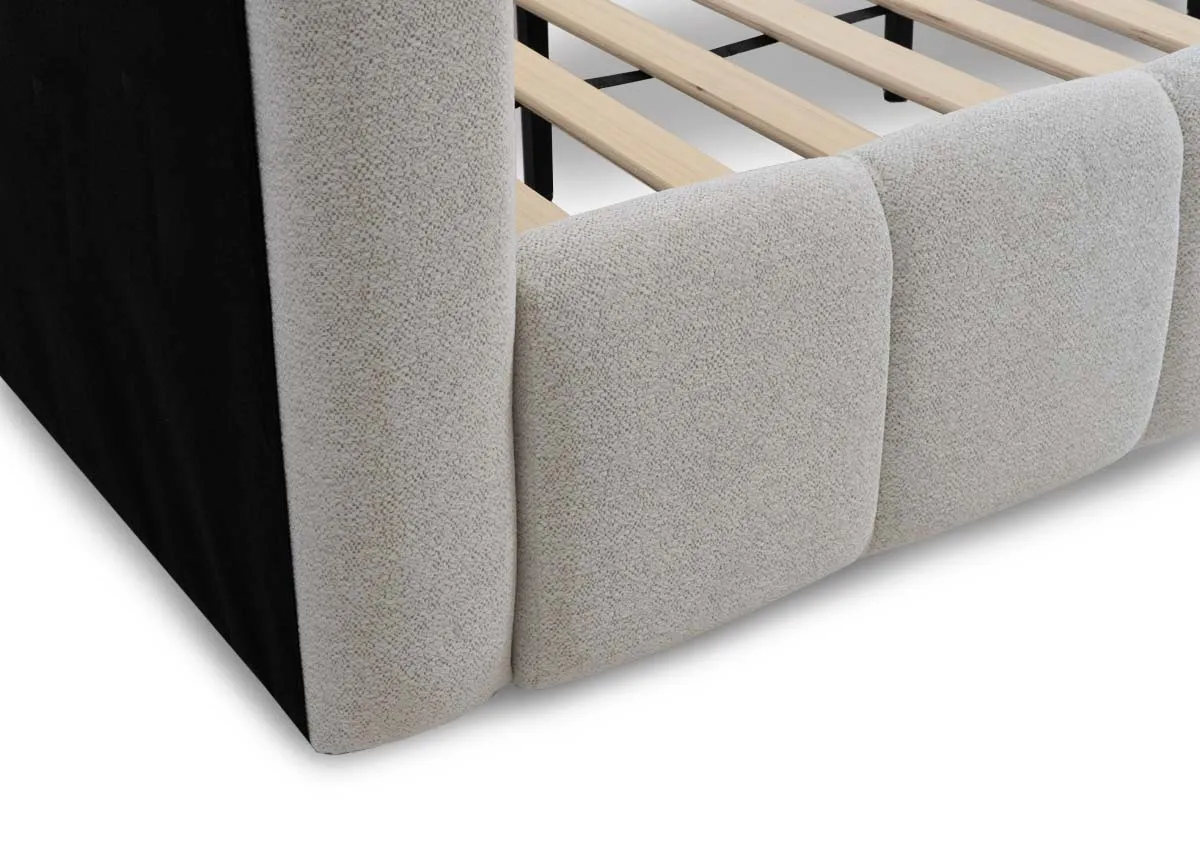A dimension image of the Julia Bedframe with 200cm x 228cm x 115cm