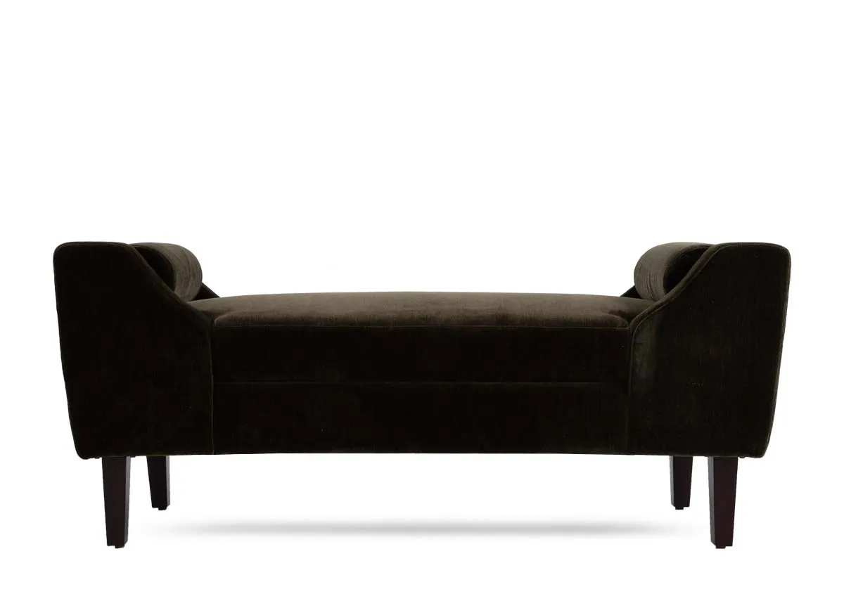 A dimension image of the Comfy Bench with 143cm x 50cm x 63cm