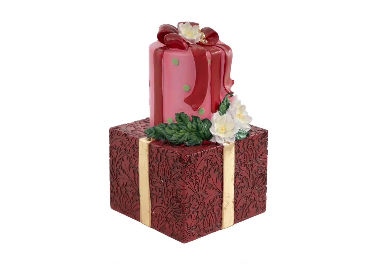 Large Resin Xmas Presents W/LED - Christmas Figurine