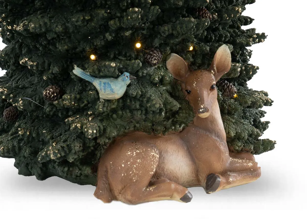 A dimension image of the Resin woodland tree with 28.8cm x 50.7cm