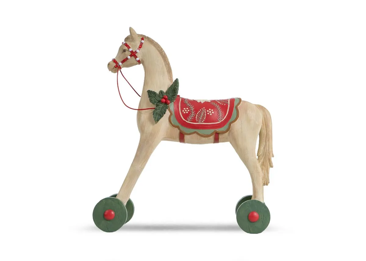 A dimension image of the Resin Rocking horse with 49.5cm x 57cm x 19.5cm