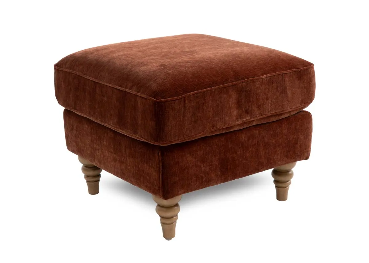 Rust Fabric Footstool - Cotswold
