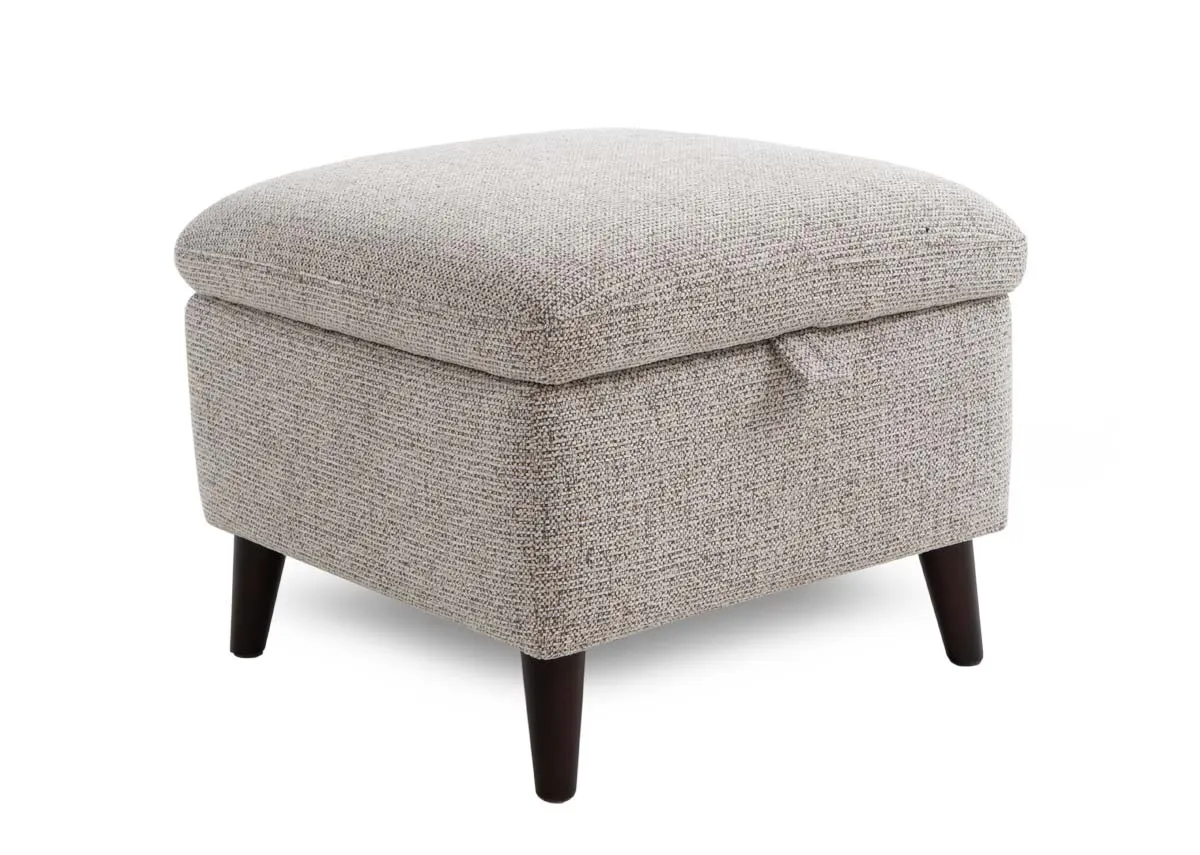 Beige Fabric Storage Footstool - Savoy