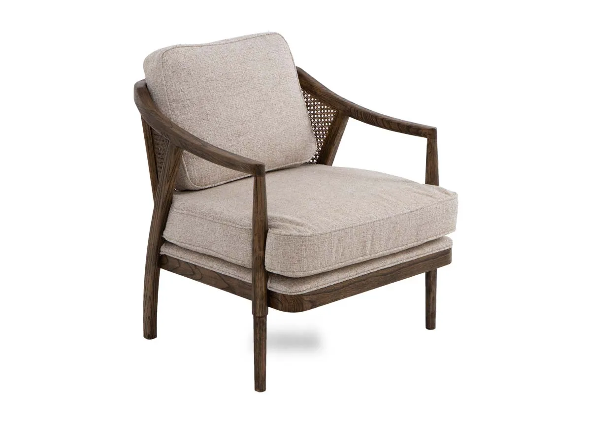 Beige Fabric Occasional Chair - Roundstone