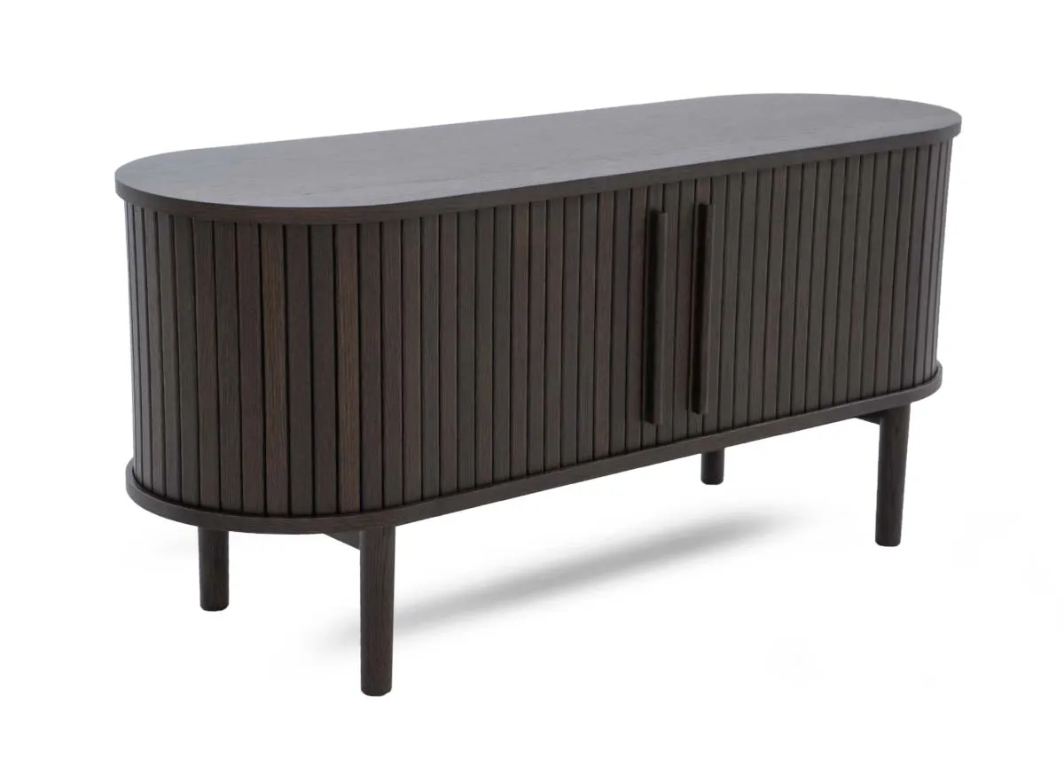 2 Door Espresso Oak Tambour TV Unit - Nola