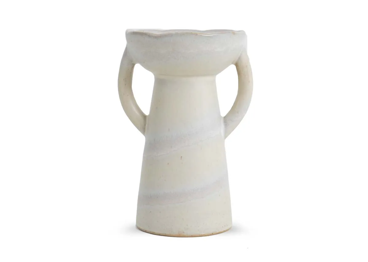 Ivory Stoneware Candle Stick - Lucent