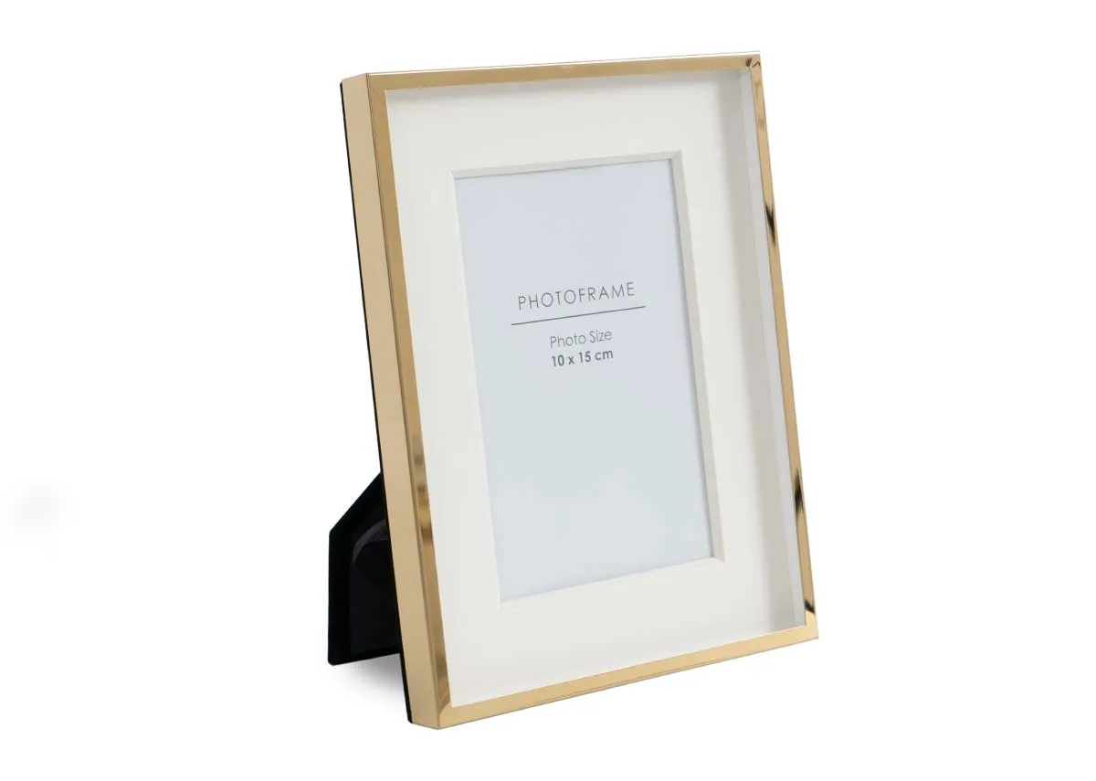 A dimension image of the Iron Gold photo frame with 10cm x 15cm