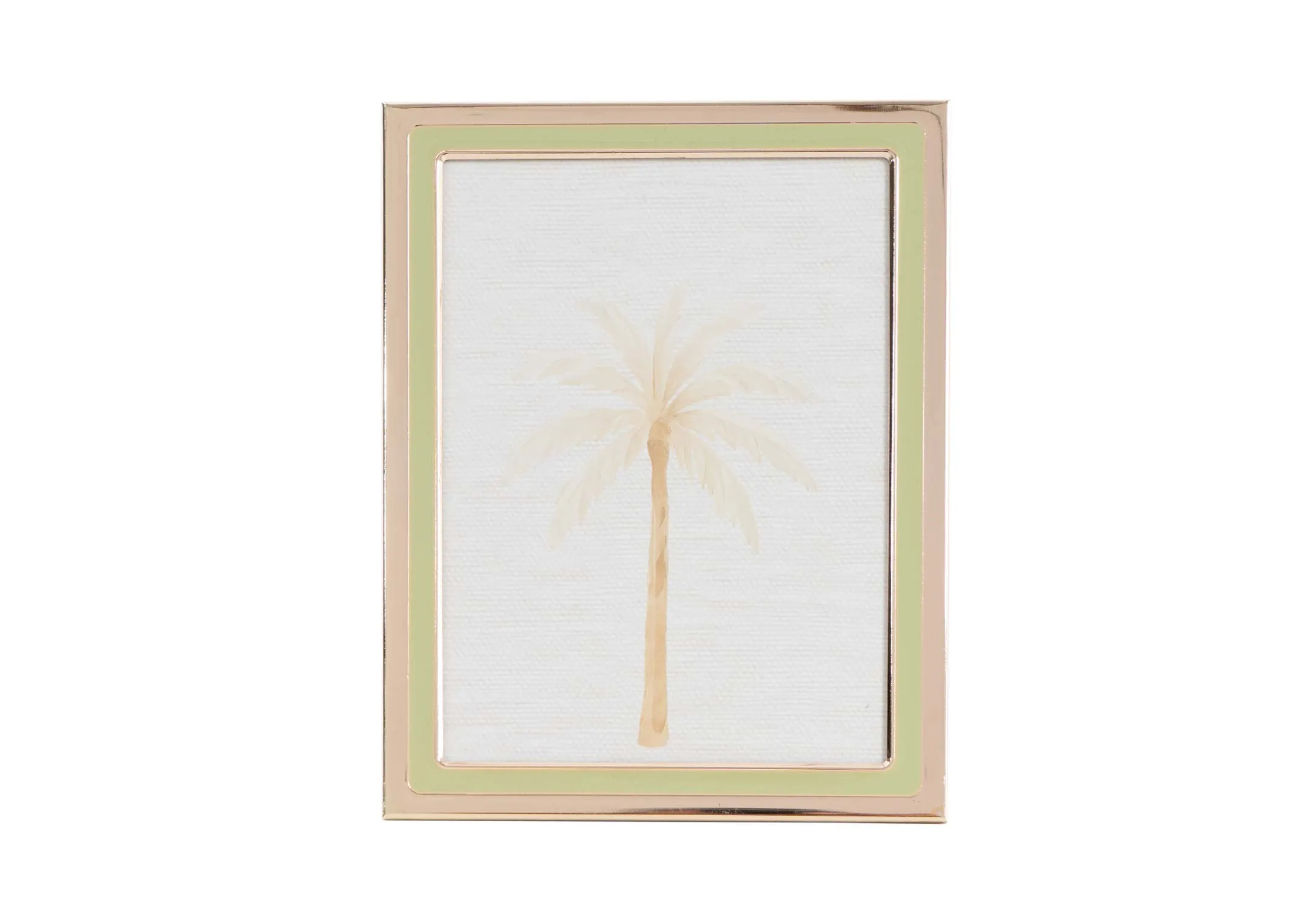 A gold and green photo frame from EZ Livings Palm range. Front view