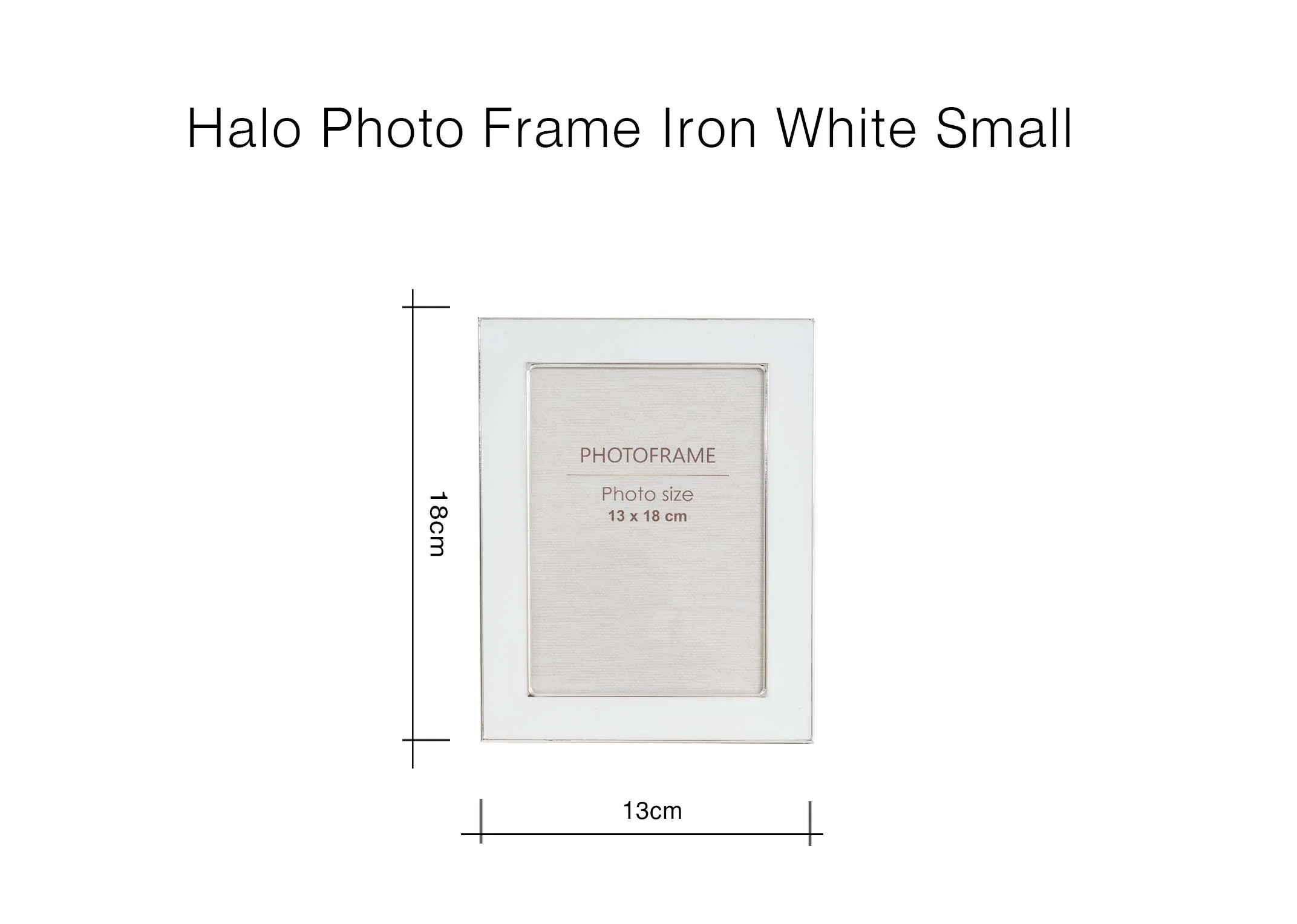A dimension image of the Photo Frame with 13cm x 18cm