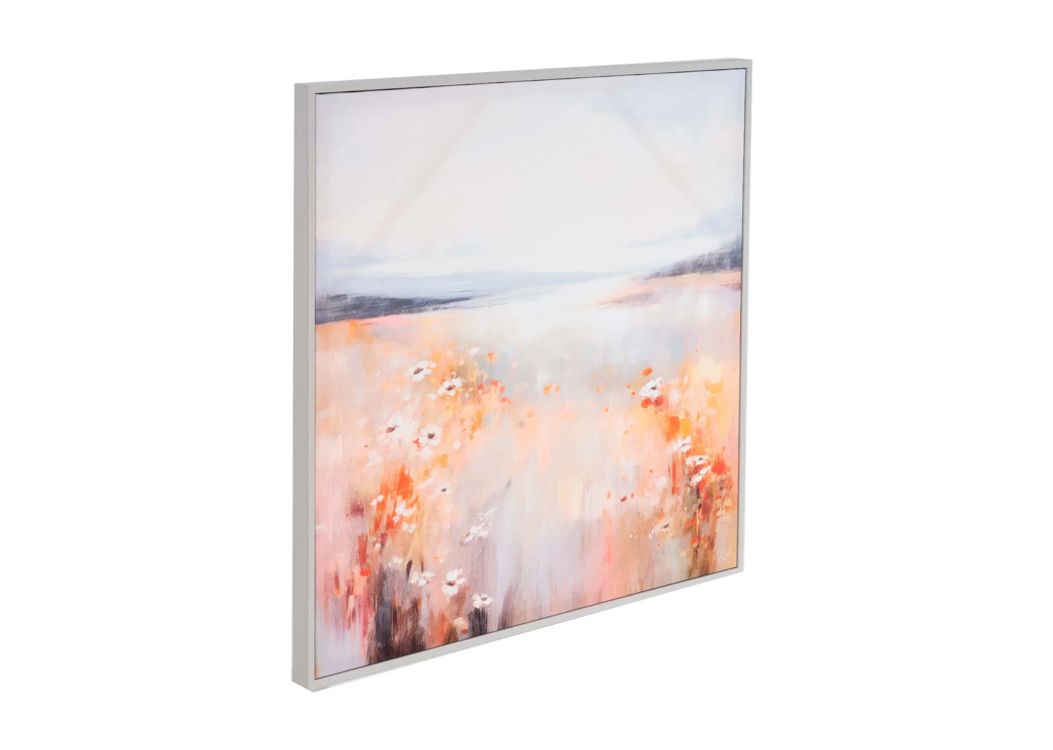 A dimension image of the Hazy Meadow print with 70cm x 70cm
