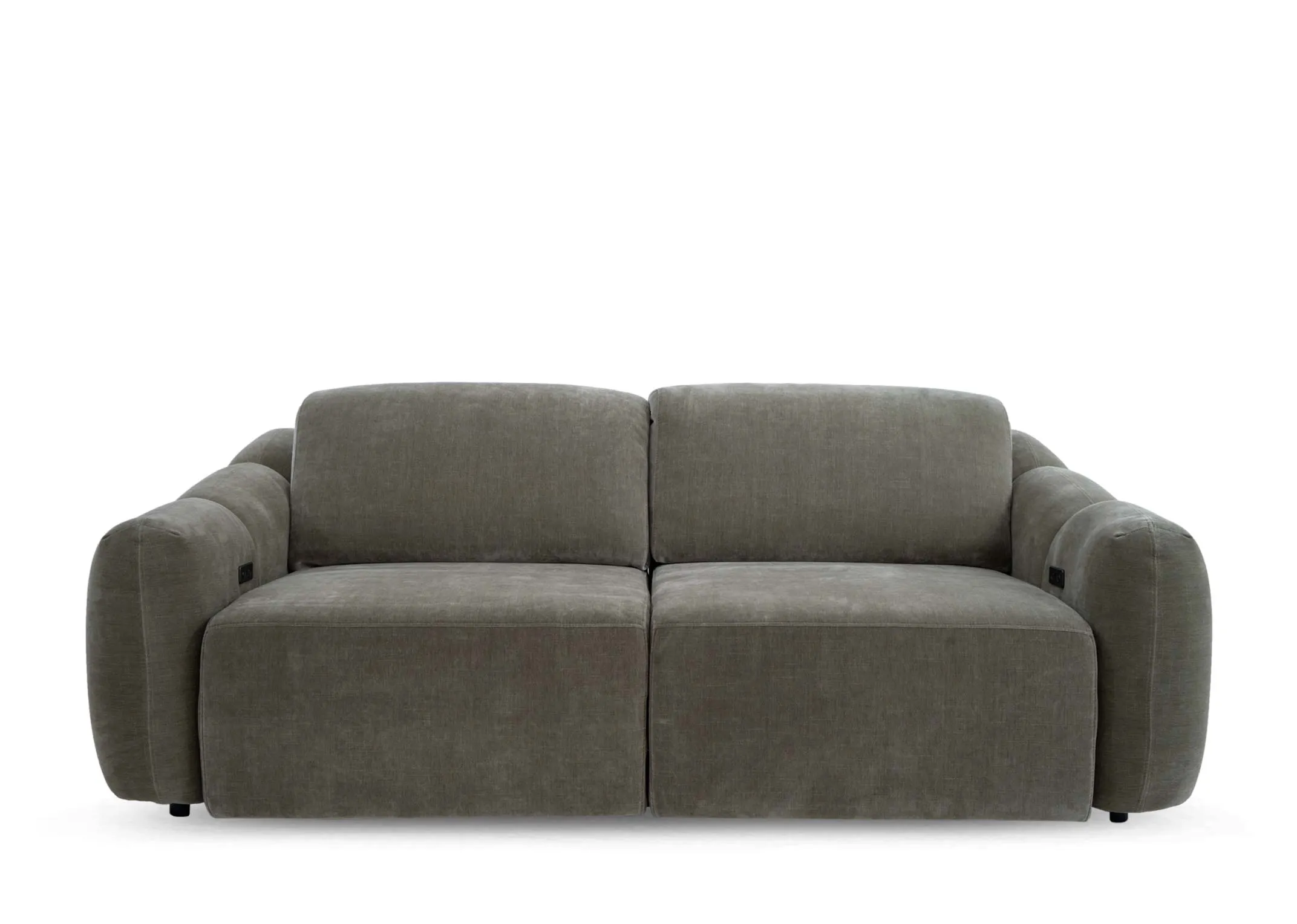 A 2 seater sofa from EZ Livings Eleanor range. Front view of tufted detail on sides as a fixed sofa.