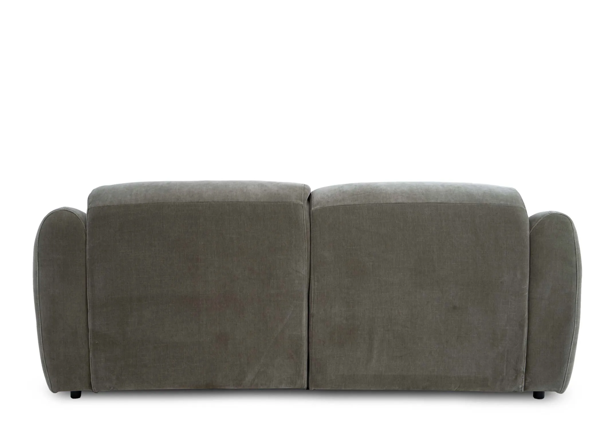 A green 2 seater sofa from EZ Livings Eleanor range. Back view of supportive frame in 2 parts