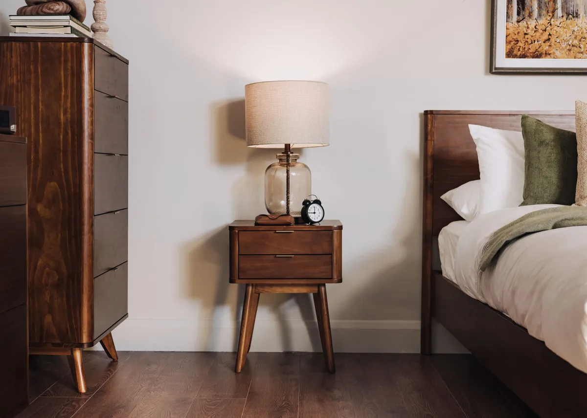 A lifestyle image of the Velmora locker with Emily lamp