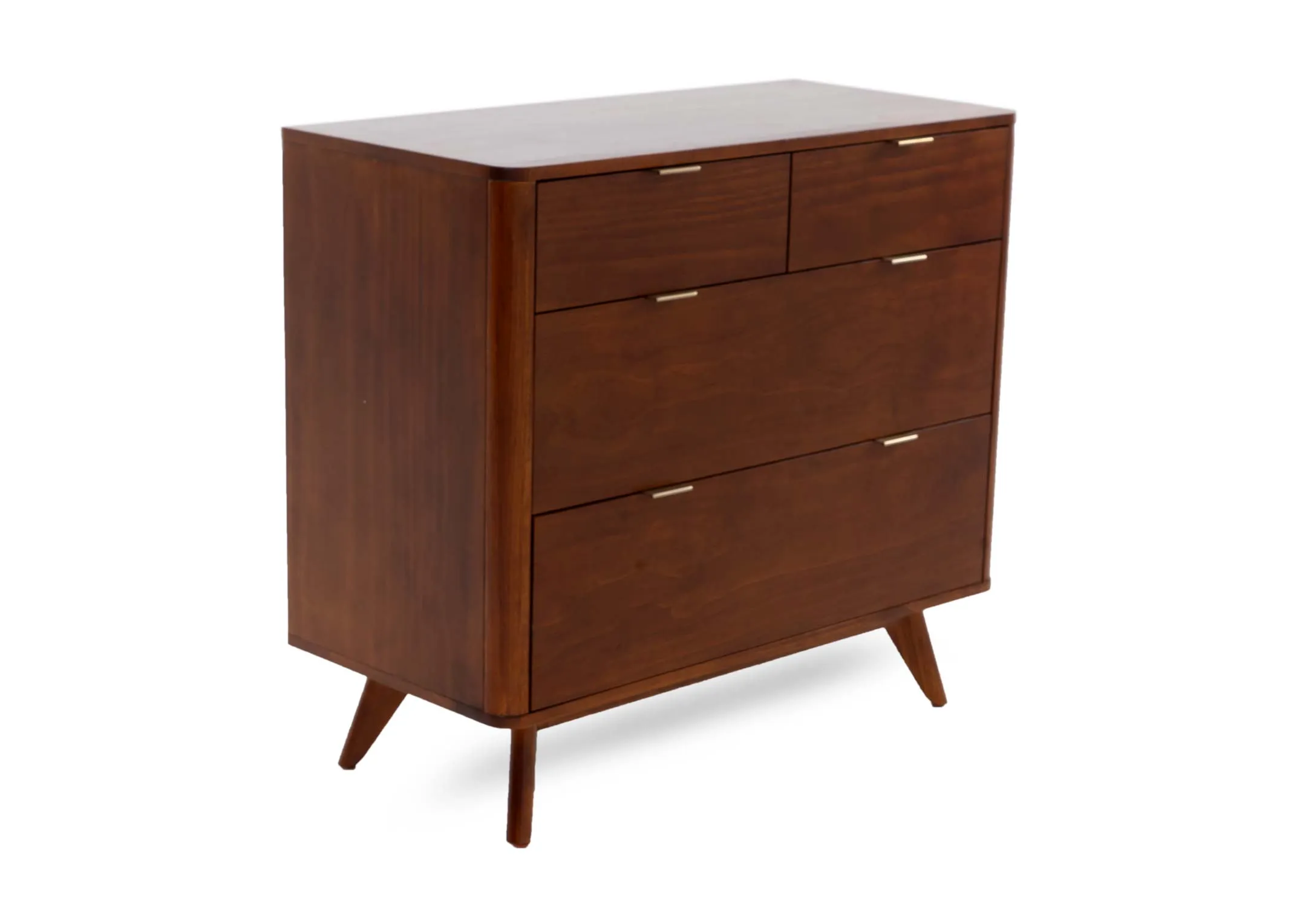 4 Drawer Brown Pine Chest - Velmora