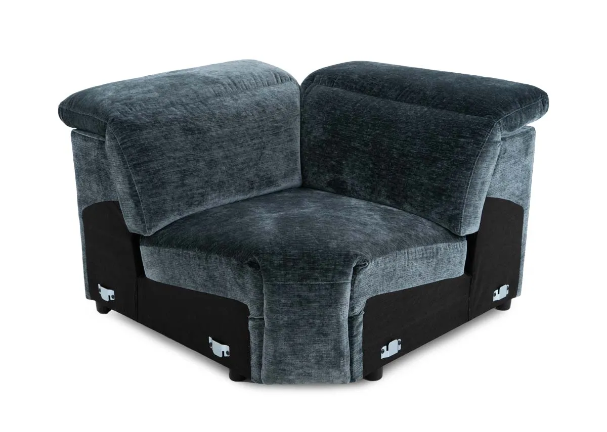 Teal Fabric Corner Unit  - Preston