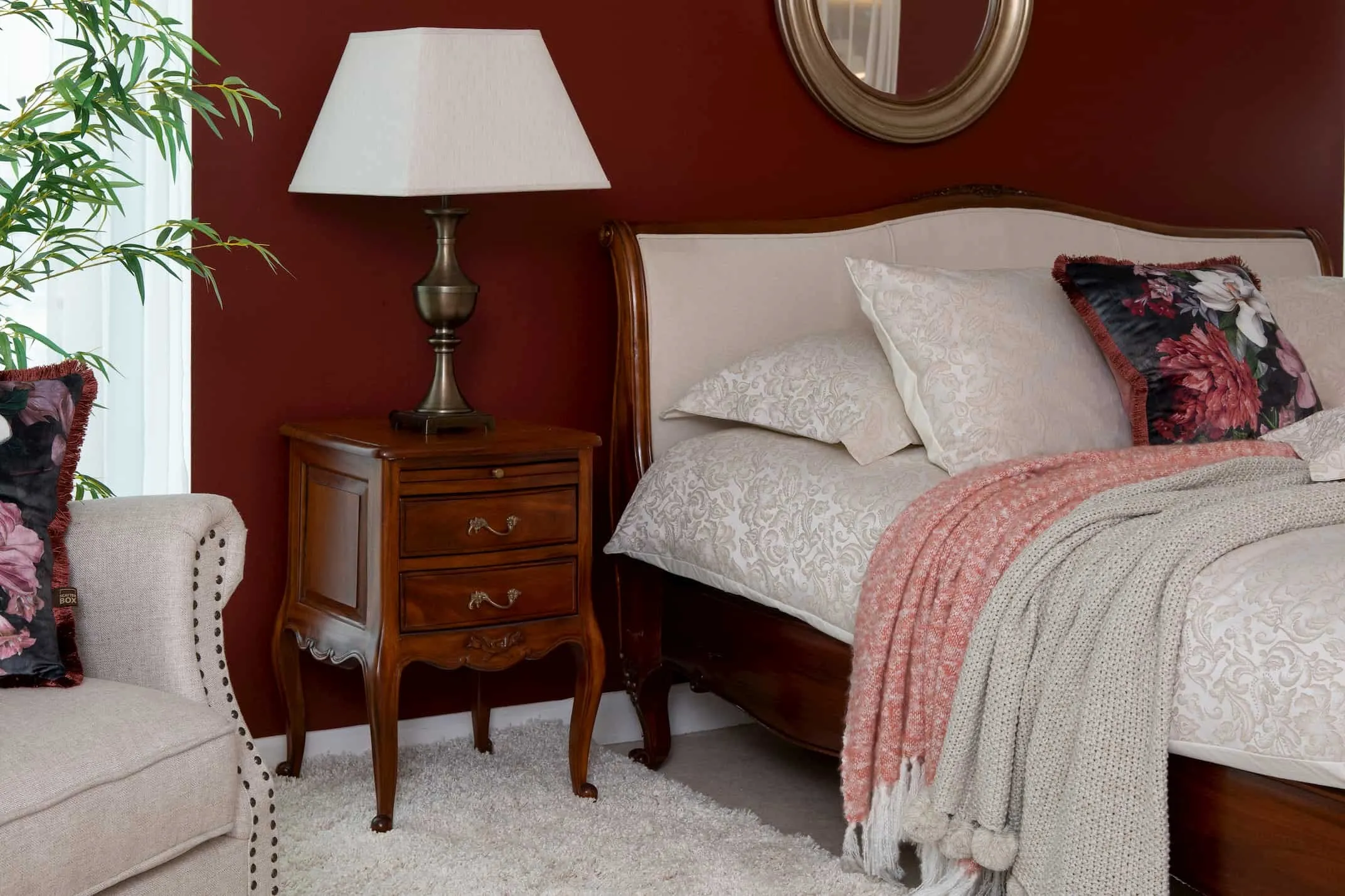 A lifestyle image of the Lyon Bedside Locker with the Lyon Bed available at EZ Living Furniture.