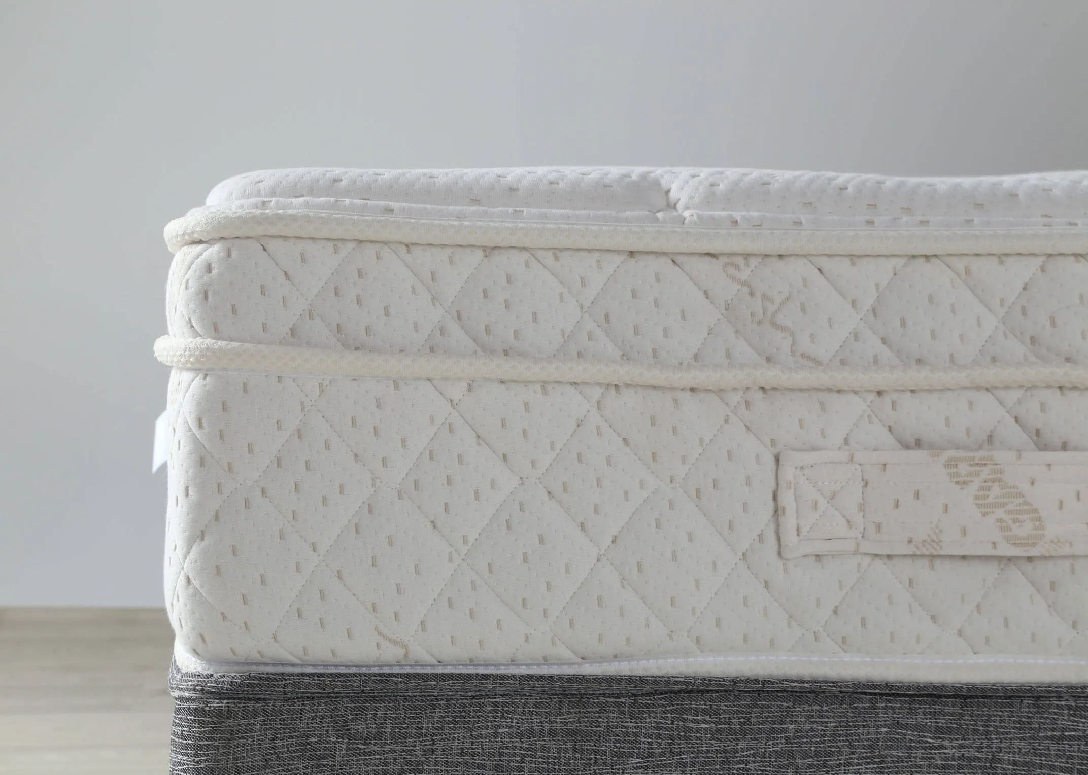 A close up showing the surface of the Majesty Cashmere 3 foot mattress.