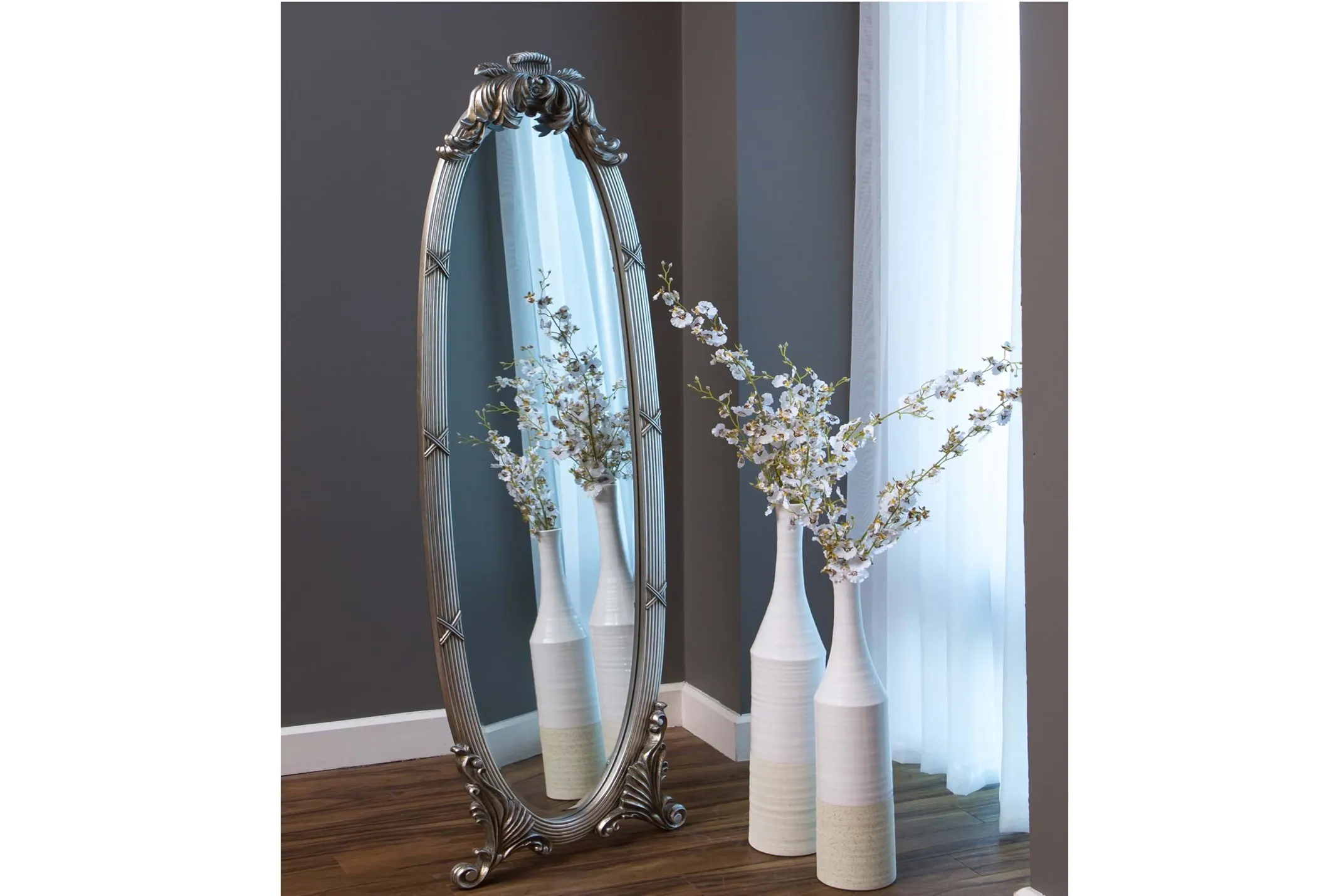 168cm x 49cm Antique Styled Standing Mirror - Lana