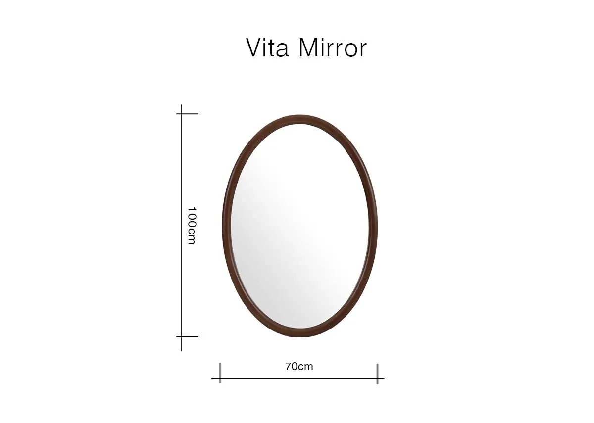 A dimension image of the Vita Mirror with 70cm x 100cm
