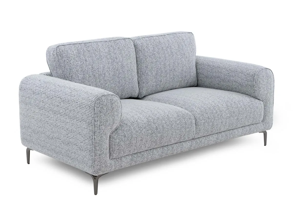 2 Seater Light Grey Fabric Sofa - Oyster