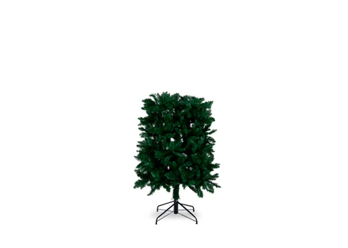A slim 8ft green artificial christmas tree from EZ Livings Noble range. Front view of part 2 of 3