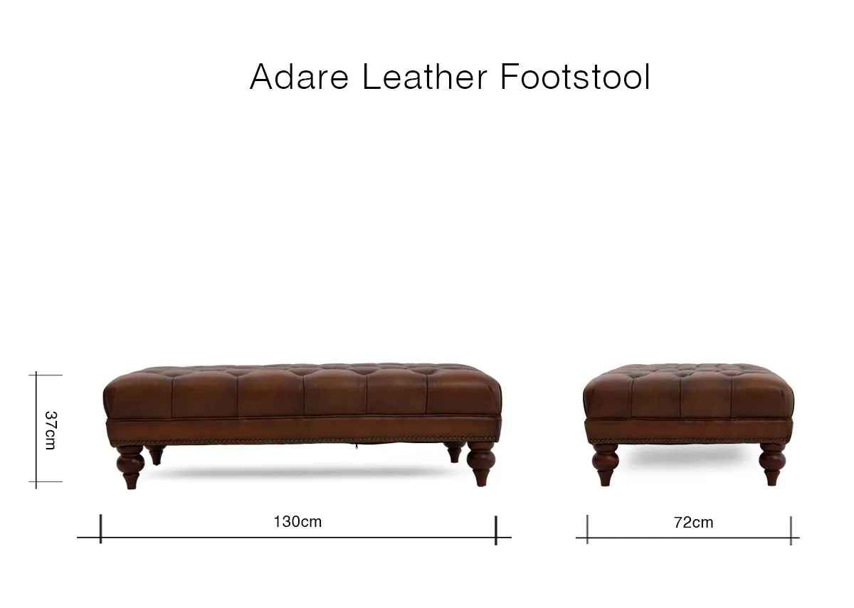A dimension image of the Adare Footstool with 130cm x 37cm