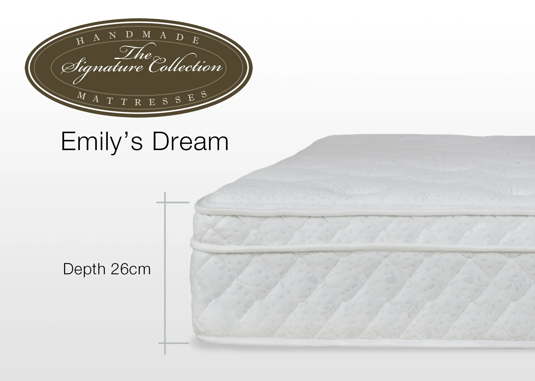 A power shot image of the Emilys Dream 4 foot 6 mattress.