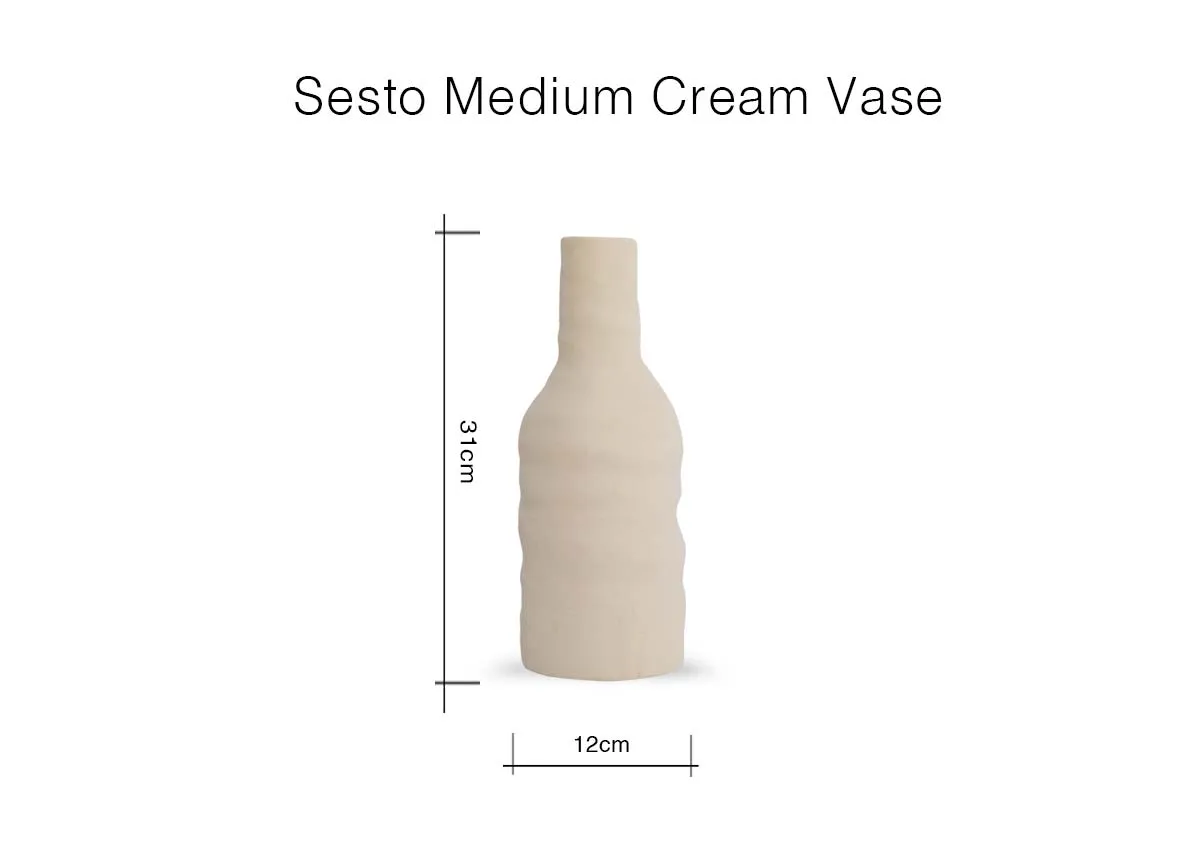 A dimension image of the Sesto Medium Vase with 12cm x 31cm