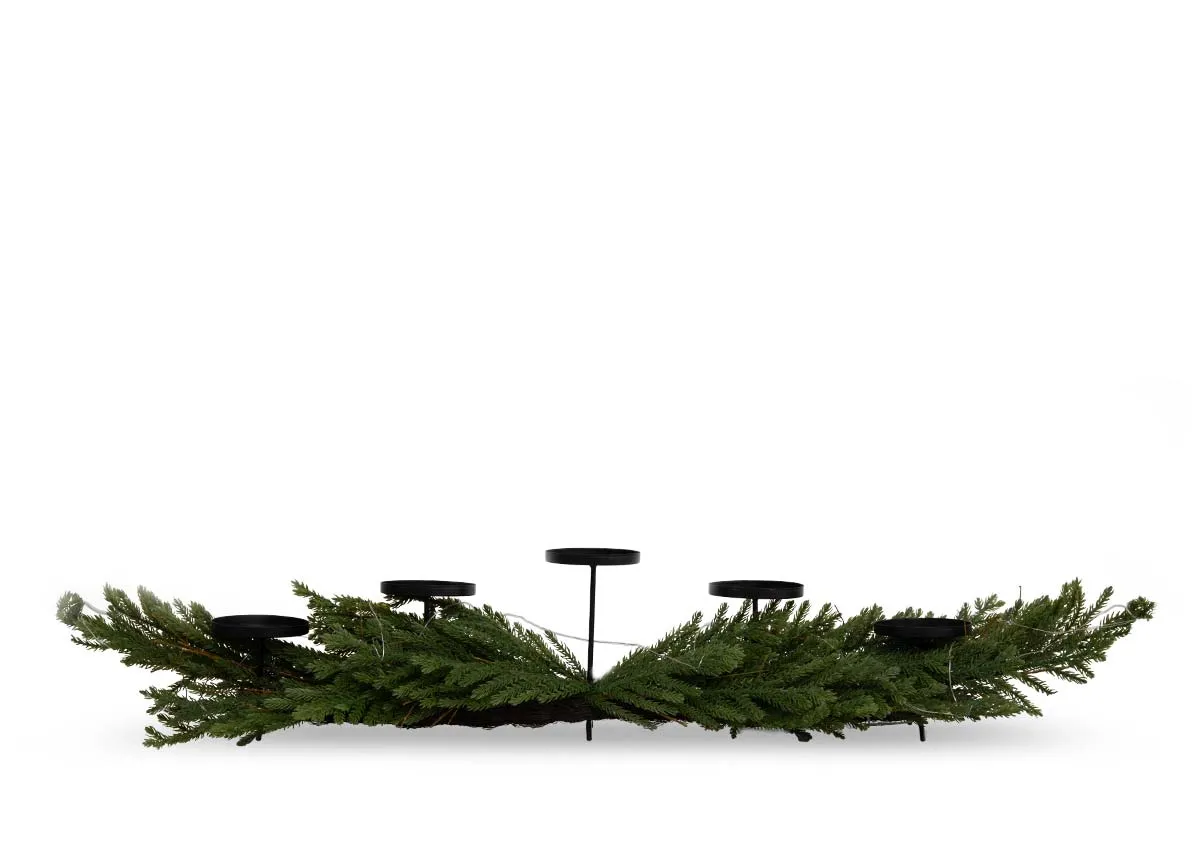 Pine Needle With LED - Christmas Candle Holder