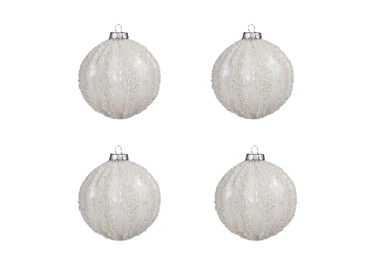 Set Of 4 White Baubles - This Little Light