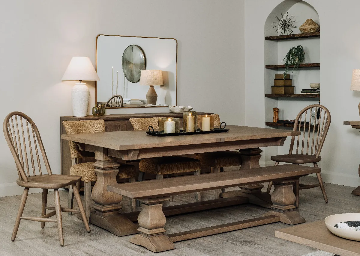 200cm Vintage Wood Dining Bench - Gold Coast