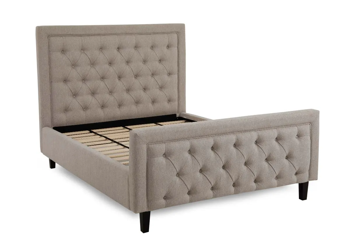 Double (4ft 6) Cream Fabric Bed Frame - Majestic