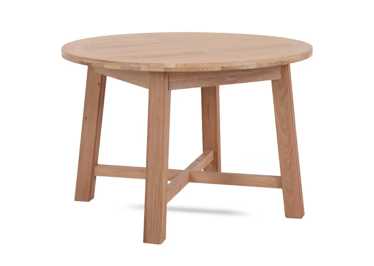 Round Oval Extendable Oak Dining Table - Albany
