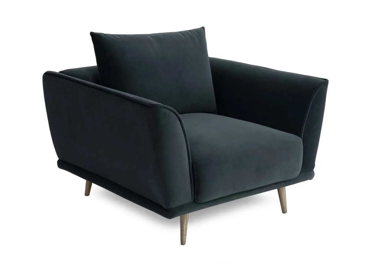 Charcoal Grey Velvet Cuddler Katie EZ Living Furniture