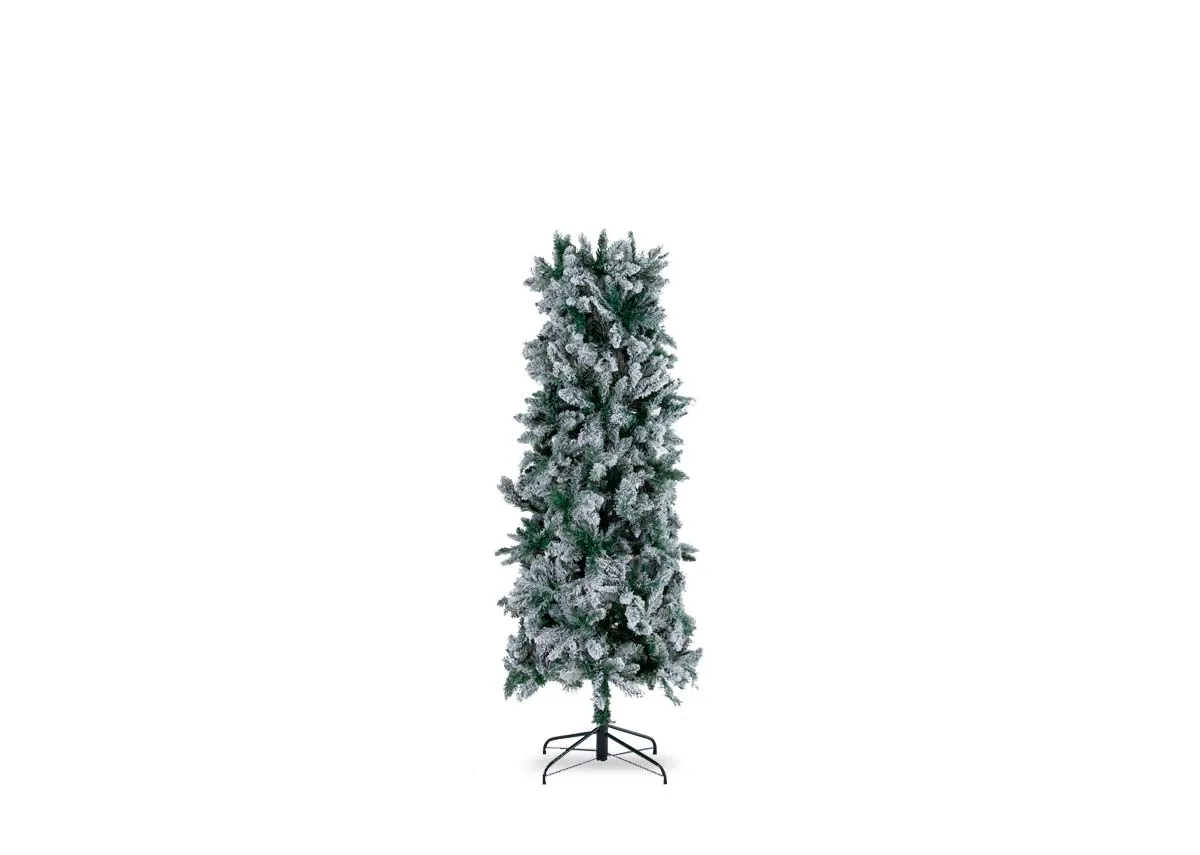 An 8ft artificial white Christmas tree from EZ Livings Noble range. Front view of part 2 of 3 assembled