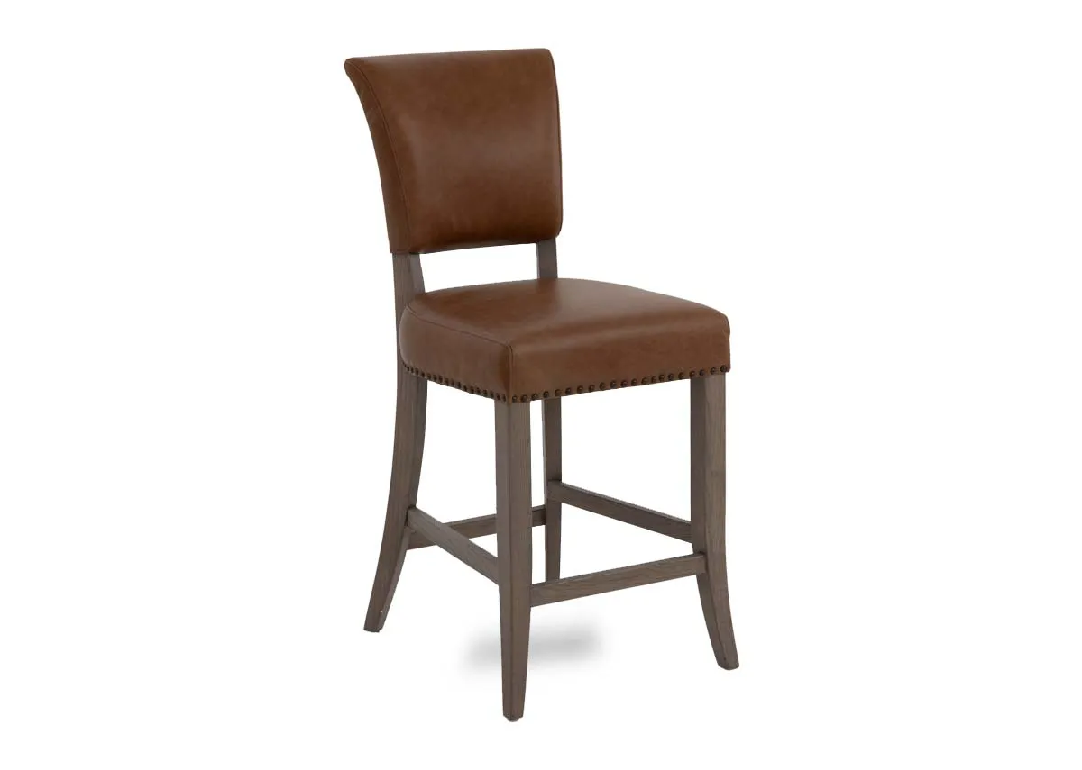 Tan Real Leather Counter Bar Stool - Athy