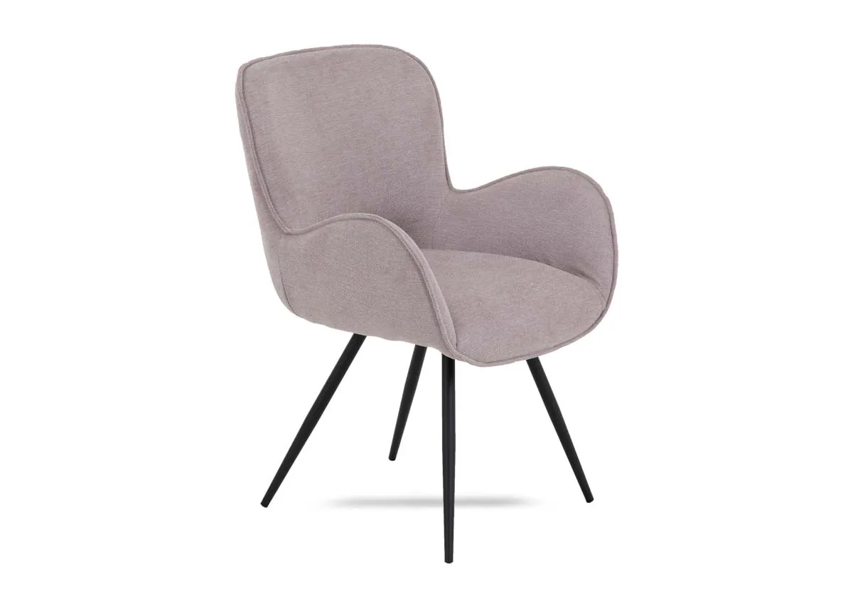 Light Pink Fabric Dining Chair - Lillie