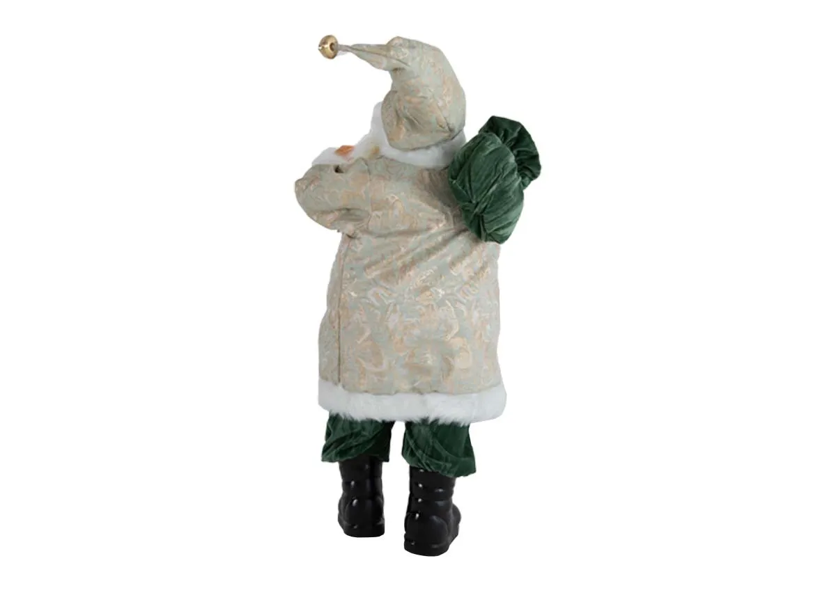 A white & green santa figurine from EZ Livings Papa Noel range. Back view