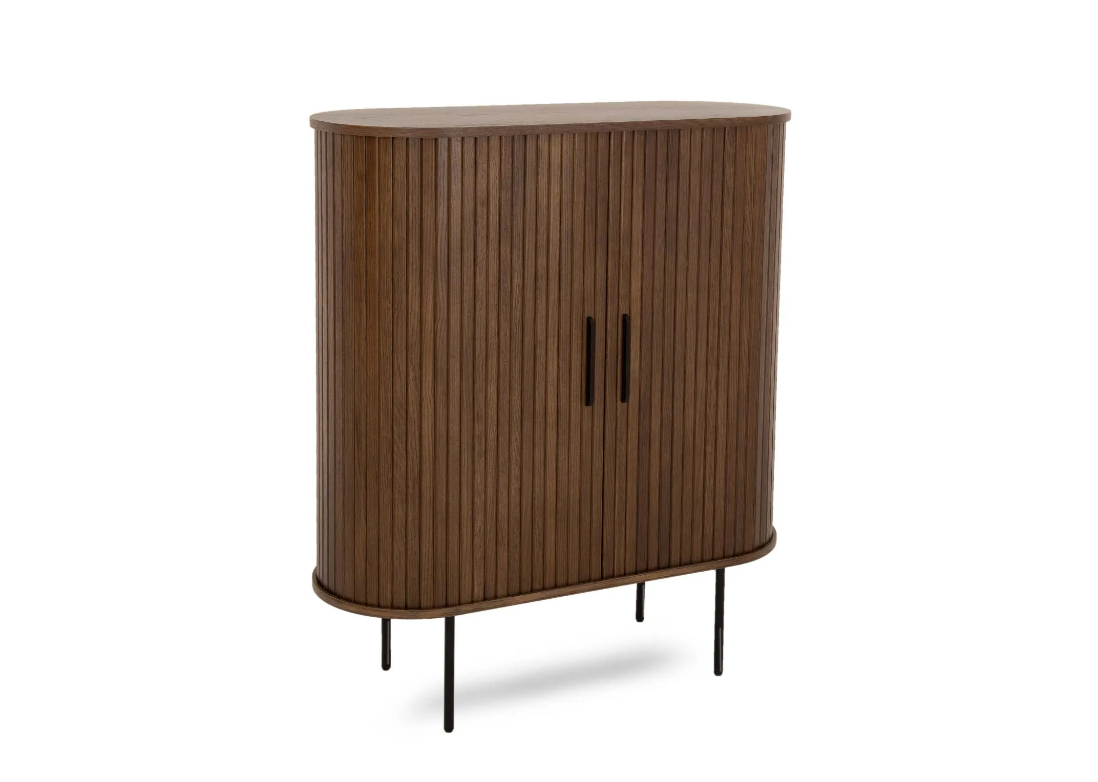 Smoked Oak Tambour Door Cabinet - Nola