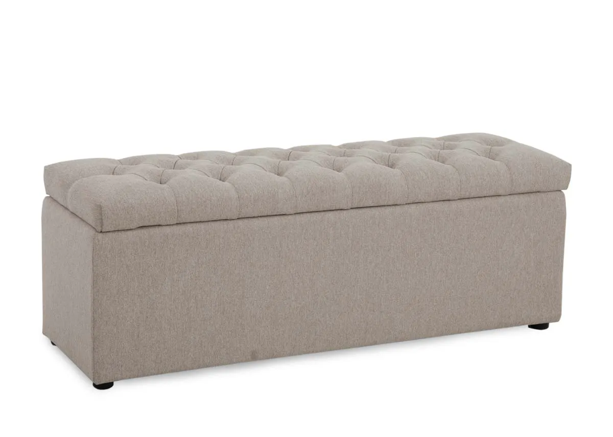 Cream Fabric Blanket Box - Majestic
