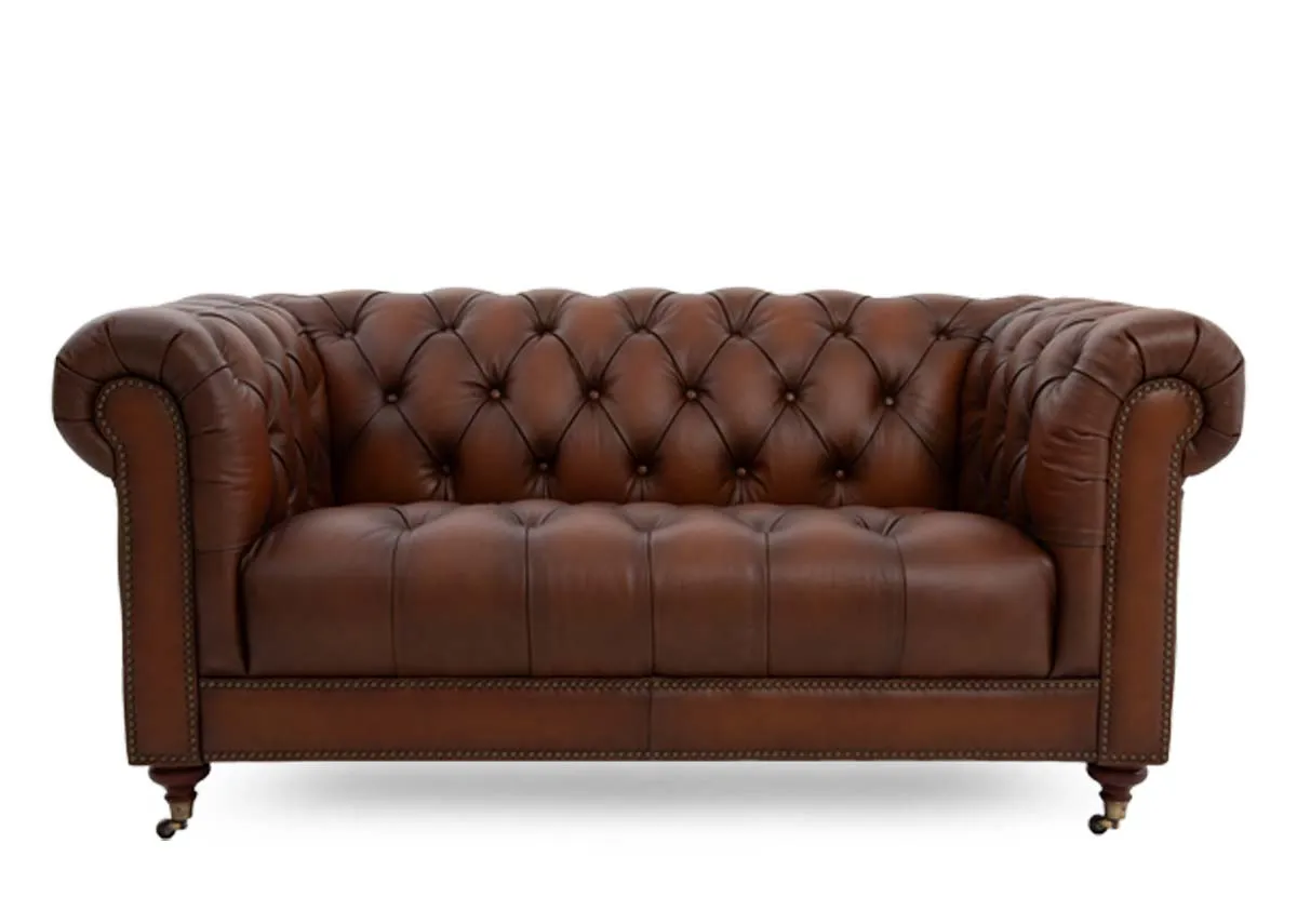 A dimension image of the Adare Brown 2 Seater with 177cm x 97cm x 84cm