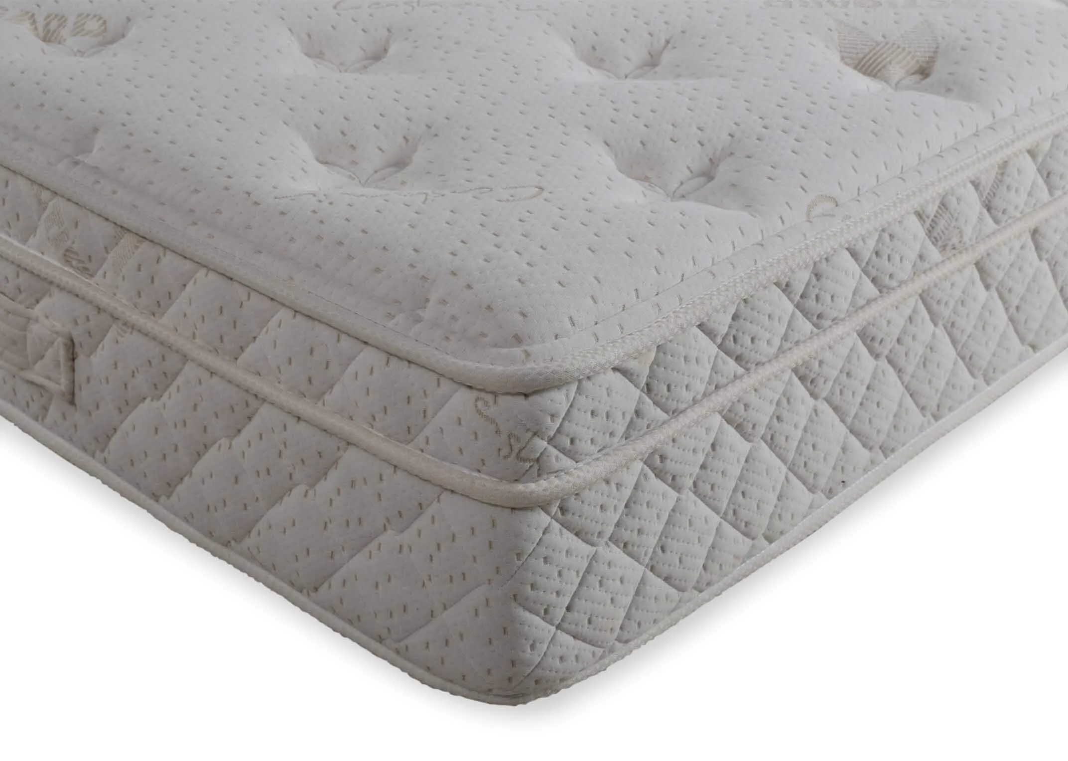 A close up showing the surface of the Majesty Cashmere  4 foot 6 mattress