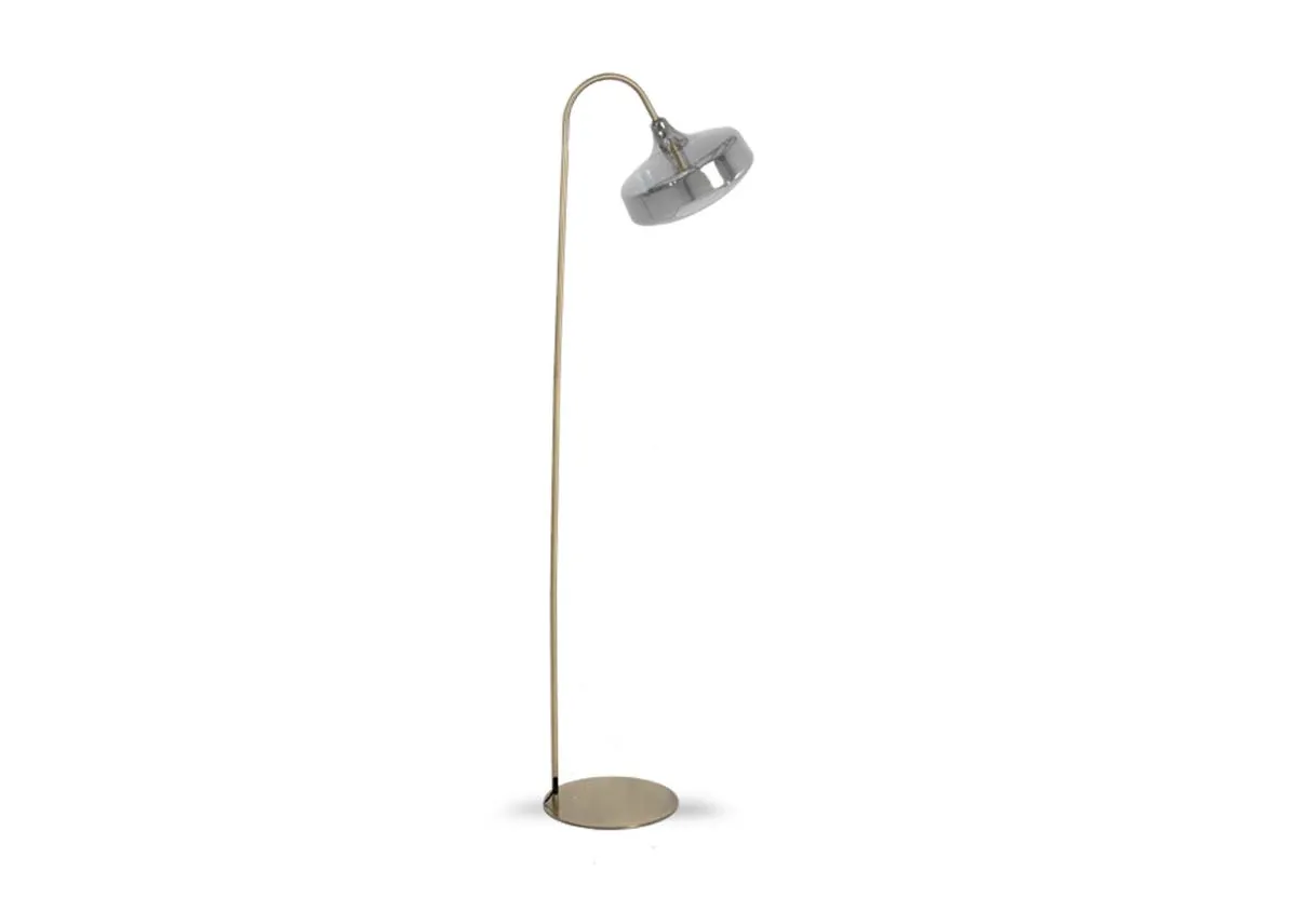 Bronze & Smoked Glass Floor Lamp - Alisha