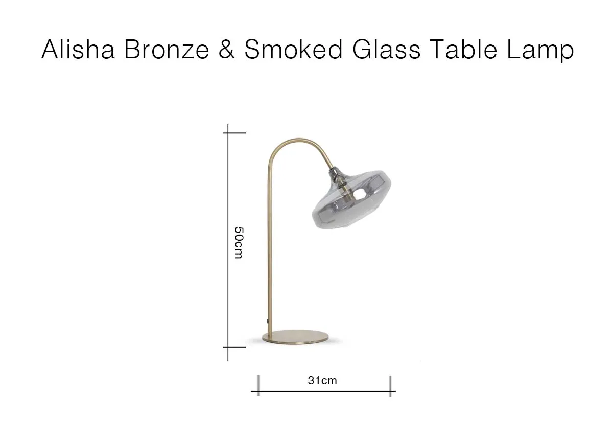 A dimension image of Alisha table lamp with 31cm x 50cm