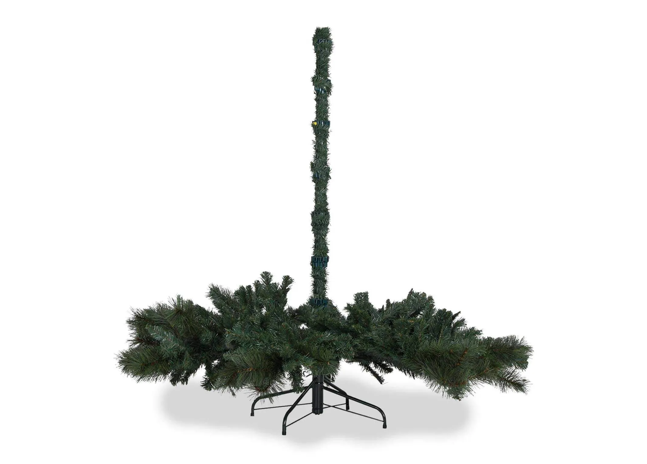 A shot of the 7ft mixed needle Christmas tree with the bottom section in place.