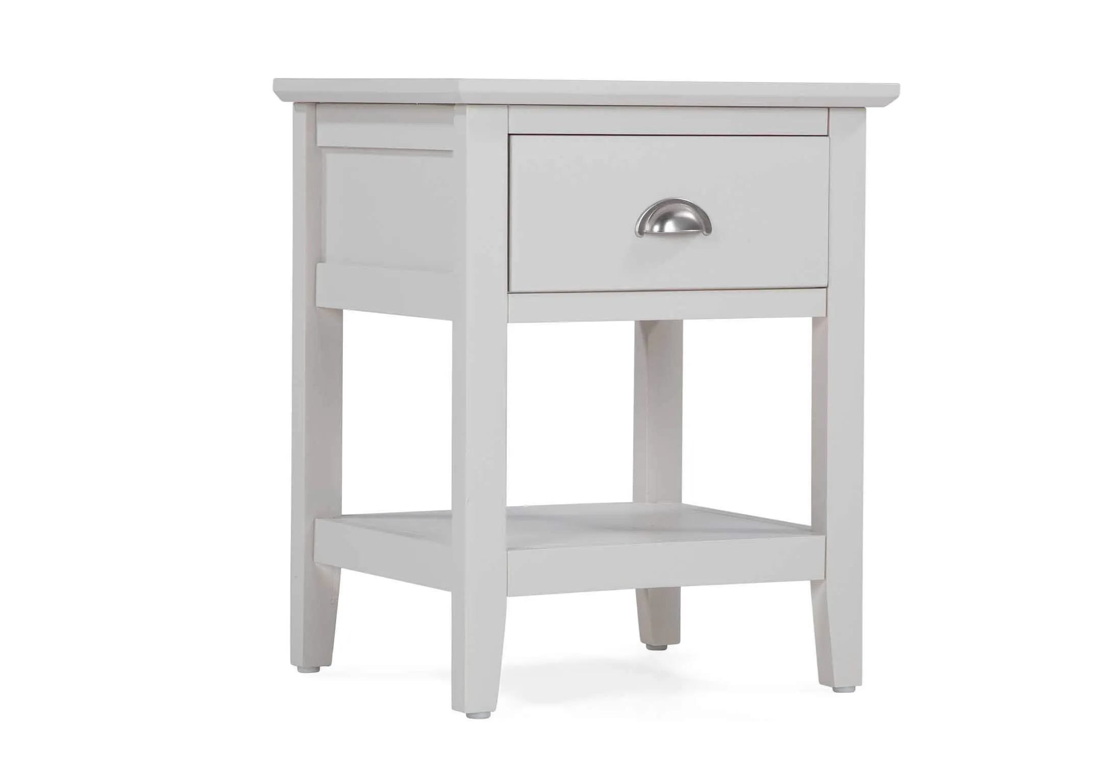 One Drawer Grey Bedside Locker - Maine