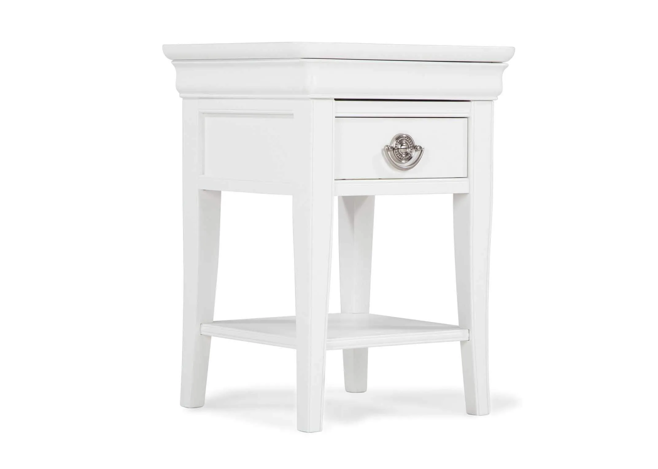 One Drawer White Bedside Locker - Chantilly