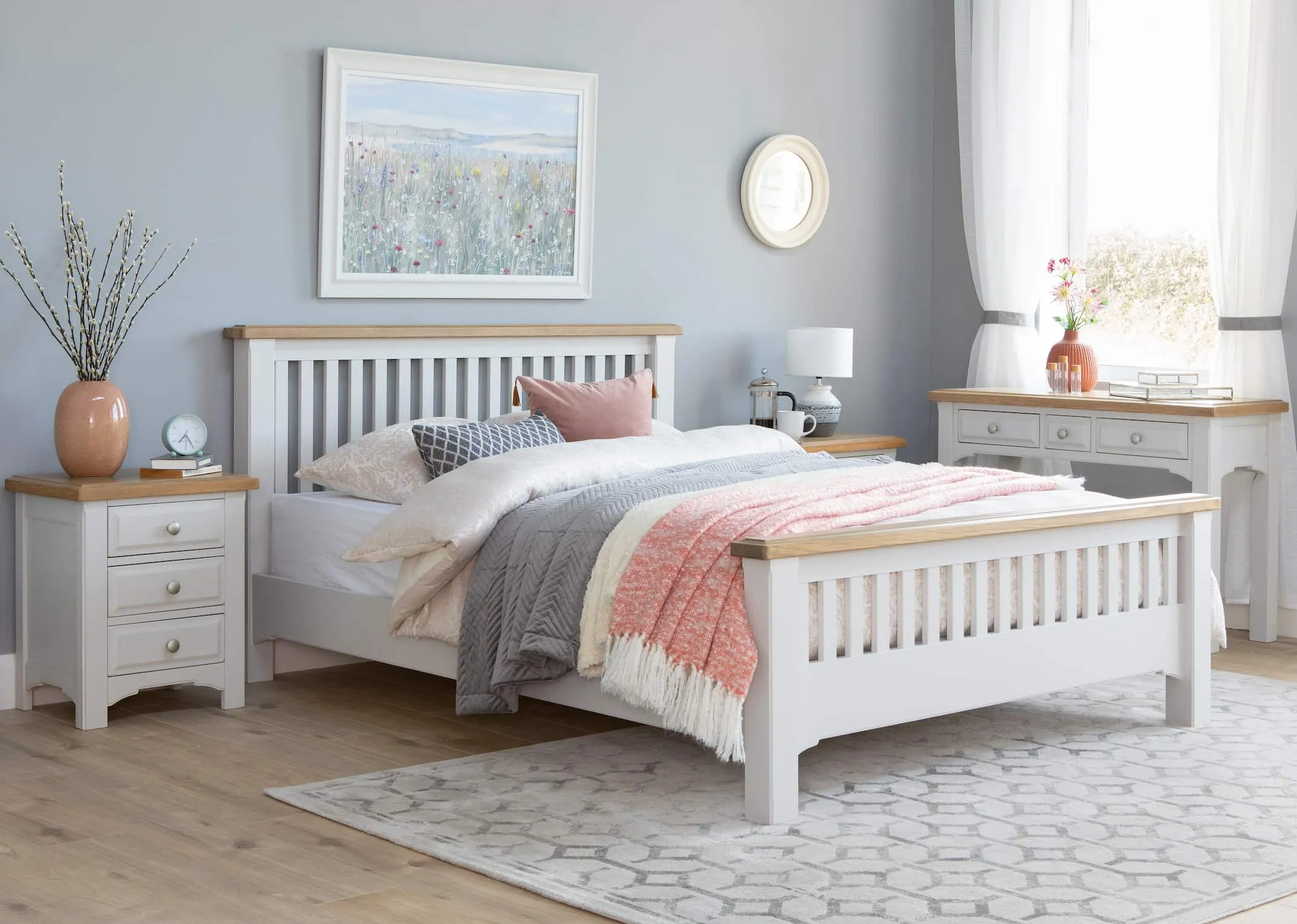 Double (4 ft 6) Grey Bed Frame - Georgia