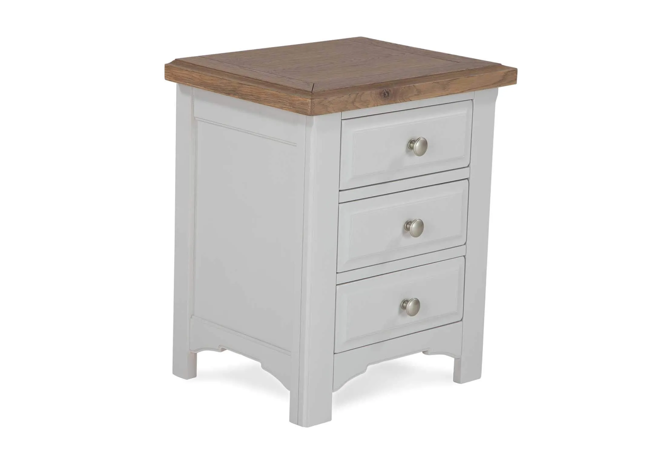 Three Drawer Grey Bedside Locker - Georgia